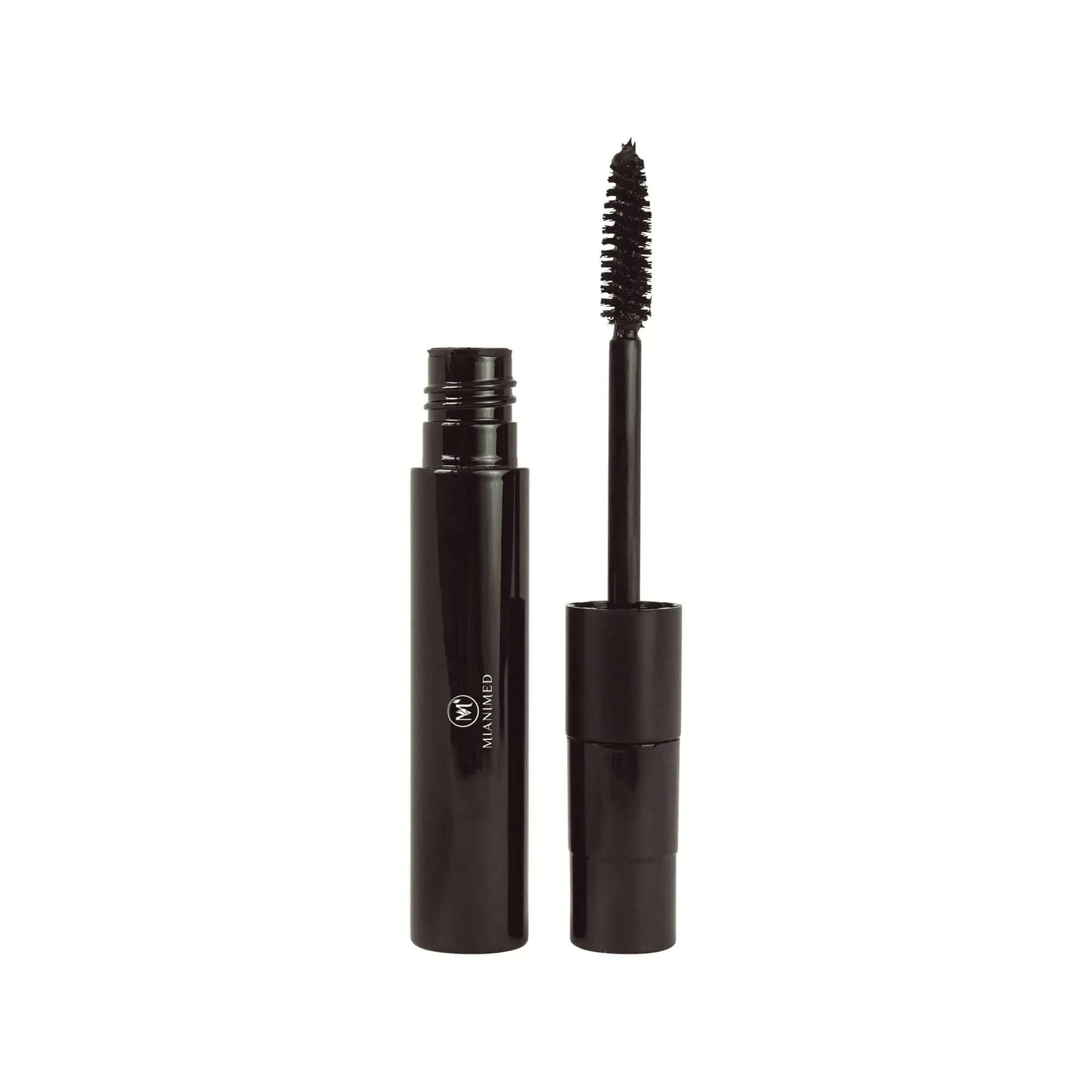 MIANIMED Premium Skincare mascara with open tube showing the applicator brush.