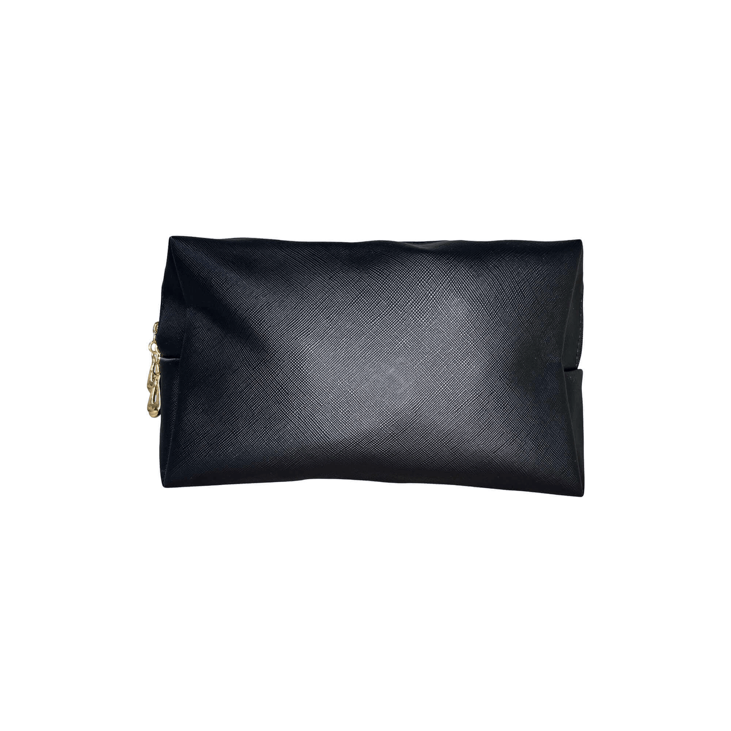 MIANIMED premium skincare black pouch with elegant texture and gold zipper.