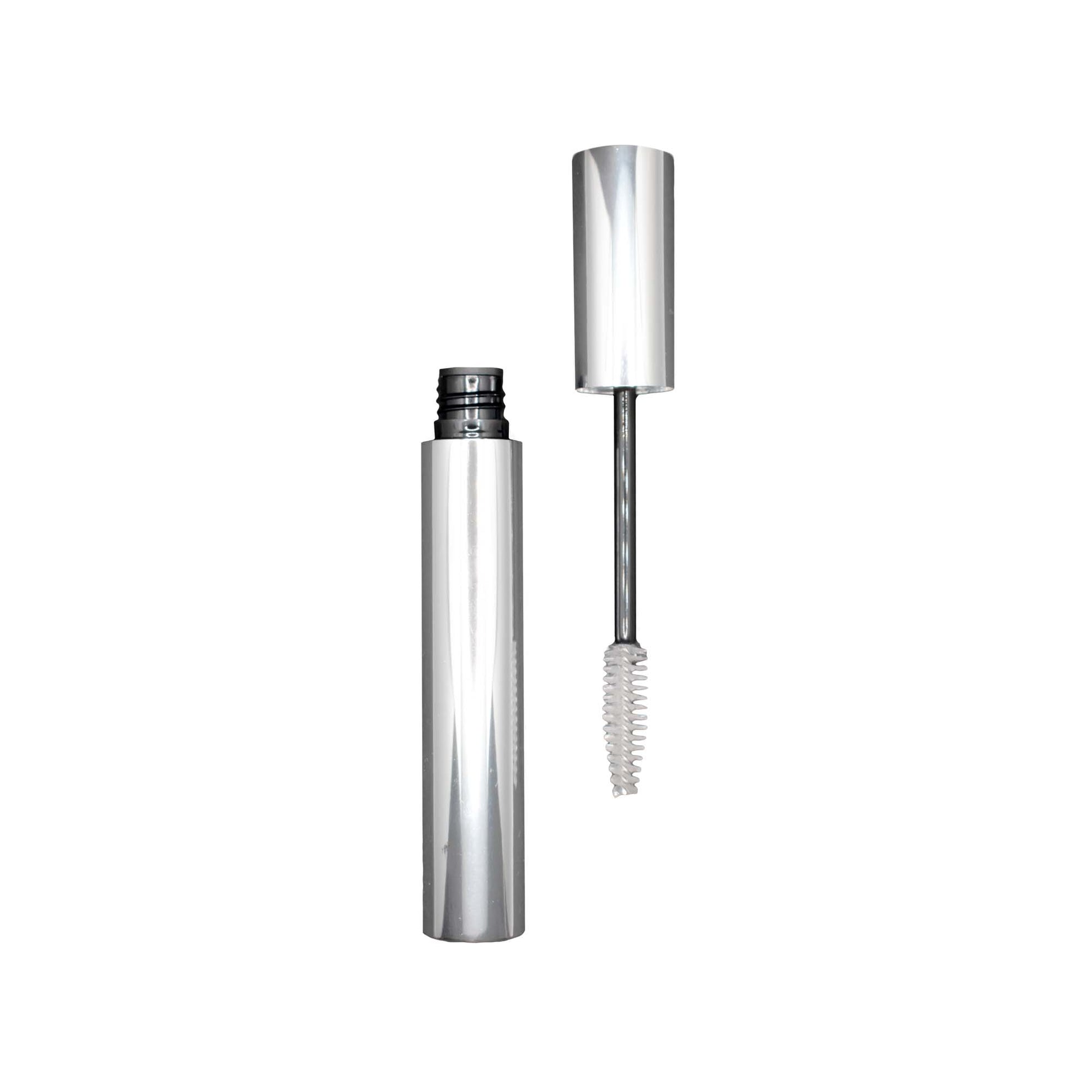 MIANIMED Premium skincare mascara tube with silver packaging and open brush wand