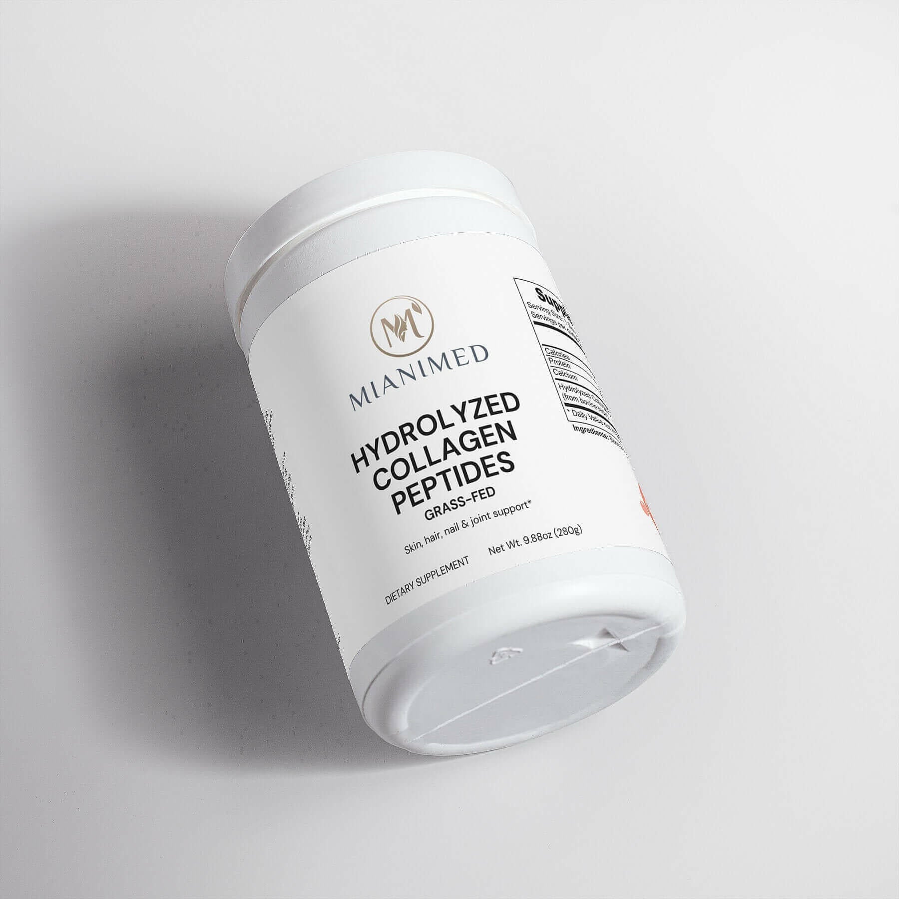 MIANIMED Premium Hydrolyzed Collagen Peptides Supplement for Skincare in a White Container