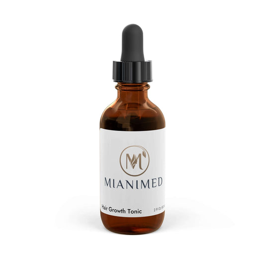 MIANIMED premium hair growth tonic for skincare in a brown dropper bottle