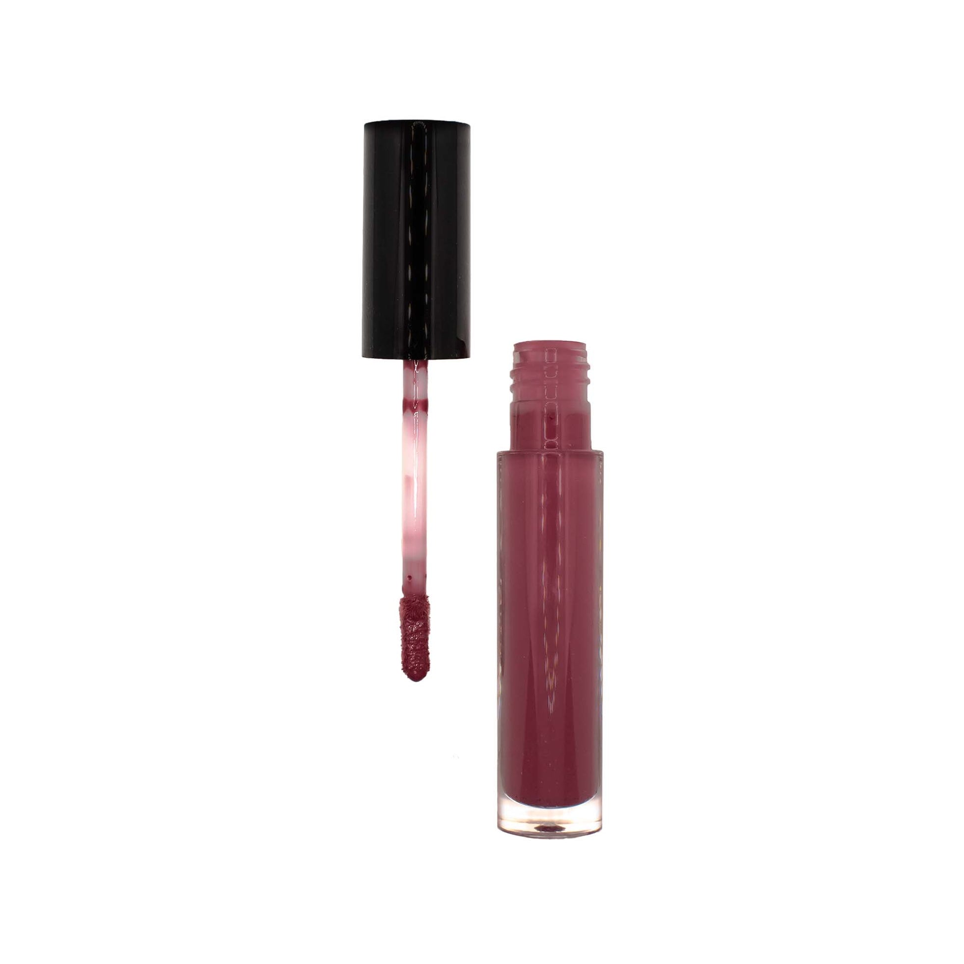 MIANIMED premium skincare lip gloss in elegant mauve shade with open applicator.