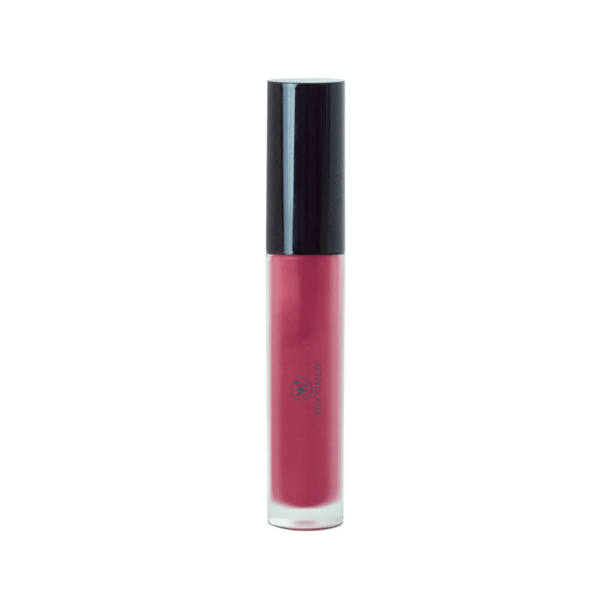 MIANIMED premium skincare lip gloss in vibrant pink shade in sleek tube packaging