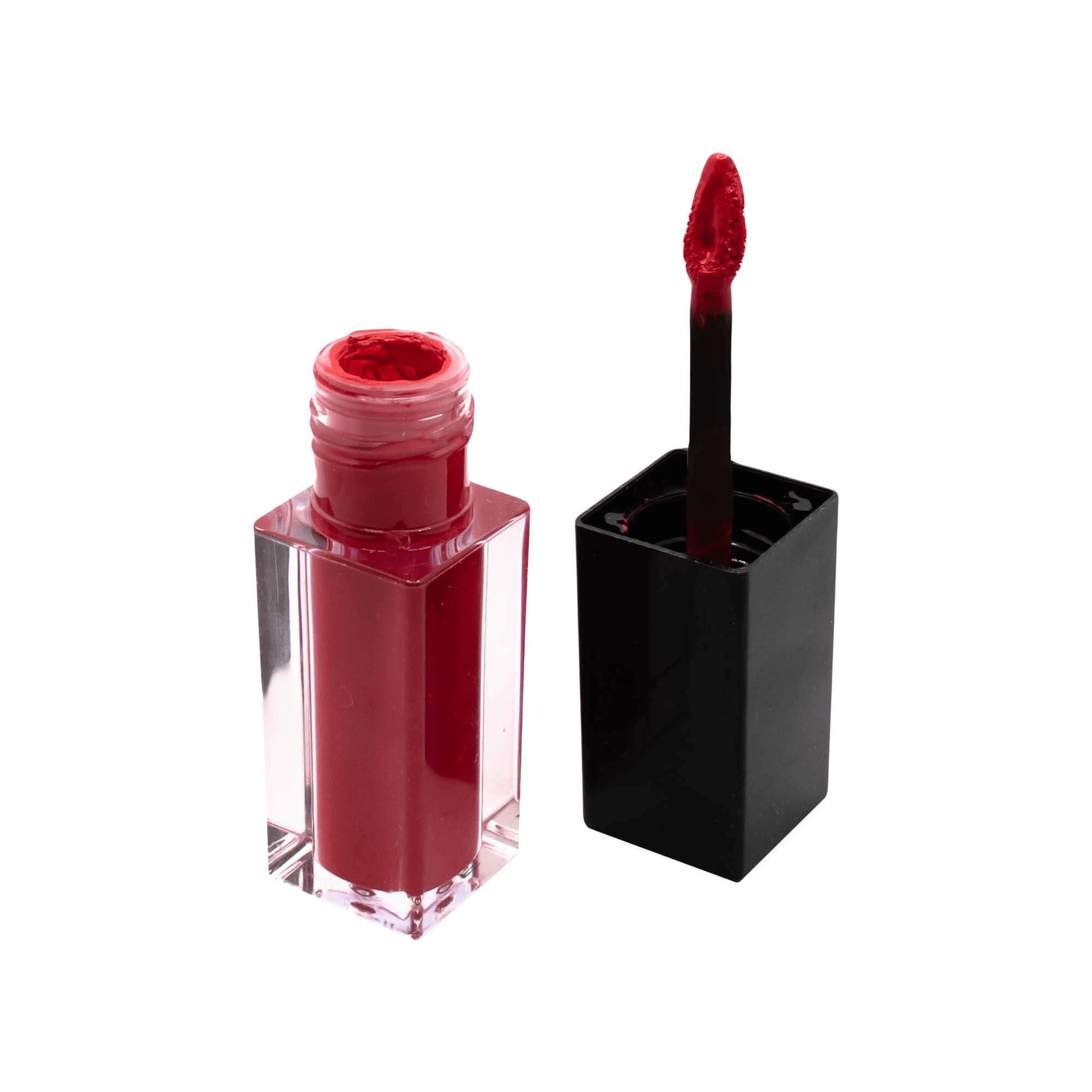 MIANIMED Premium Skincare red liquid lipstick with applicator in sleek black and transparent container