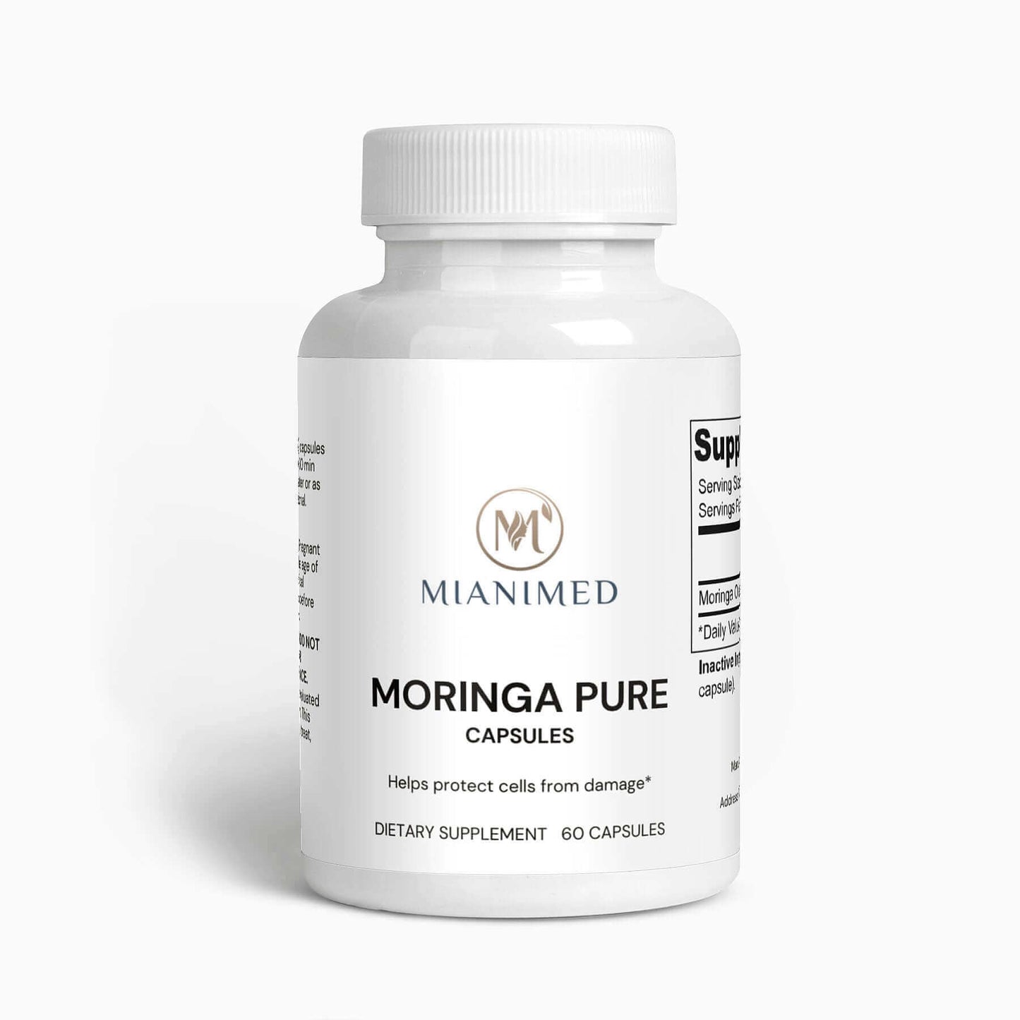 MIANIMED Premium Moringa Pure Capsules Dietary Supplement for Skincare, 60 Capsules