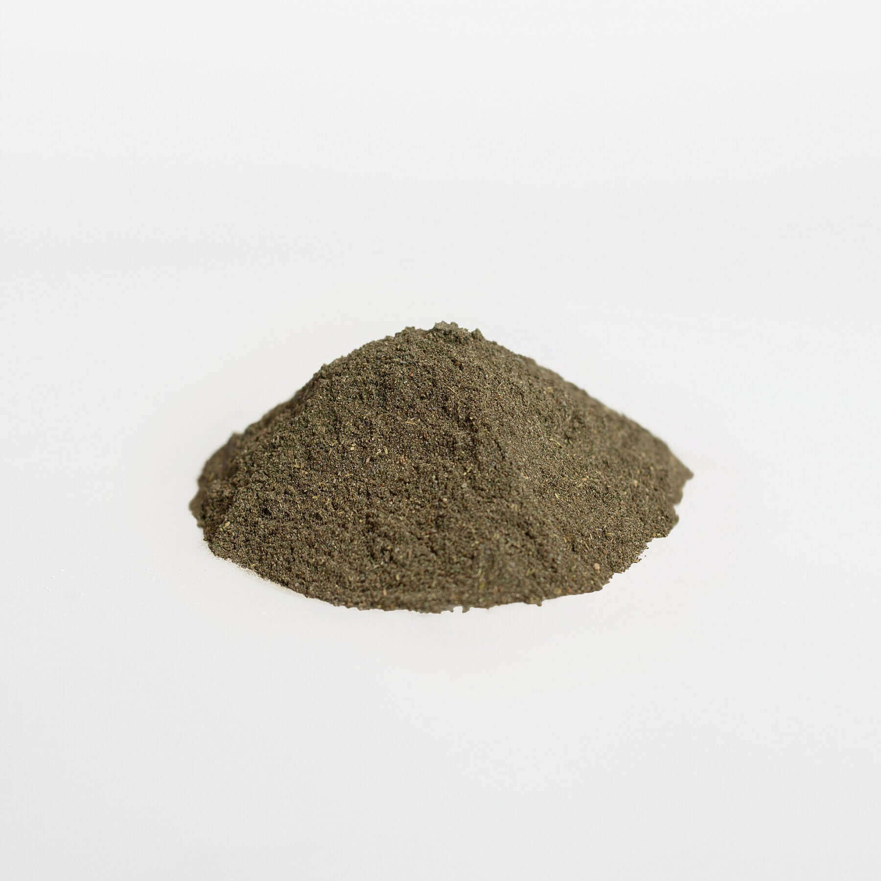 A pile of finely ground premium skincare powder by MIANIMED on a white background.