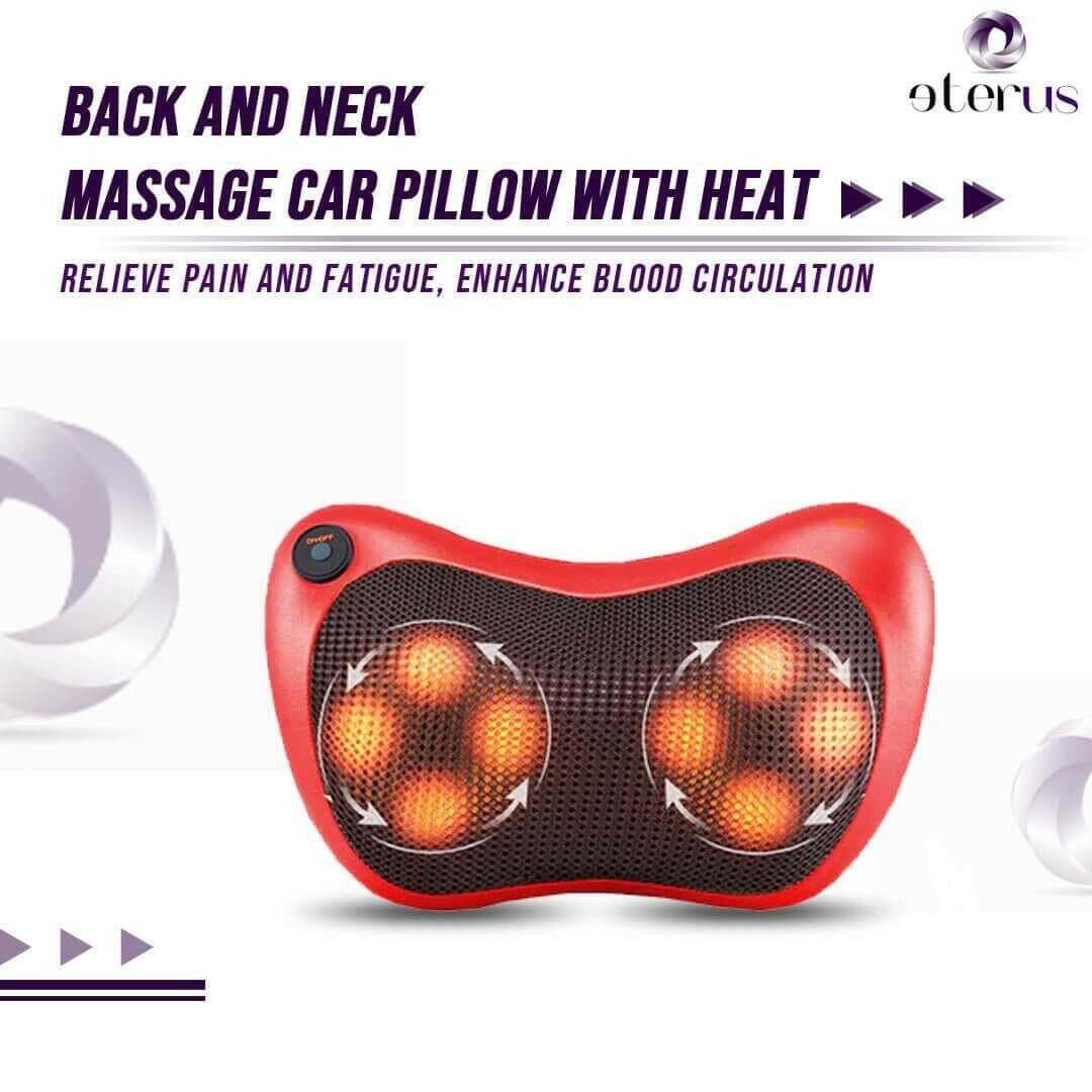 Back and neck massage car pillow with heat, relieve pain and fatigue, enhance blood circulation by 9terus.