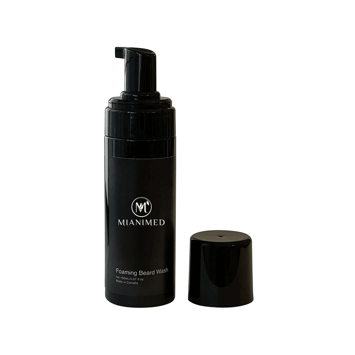 MIANIMED Premium foaming beard wash bottle with cap.