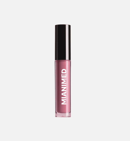 MIANIMED premium skincare lip gloss in a sleek, black and pink tube