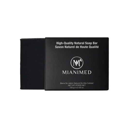 MIANIMED Premium skincare high-quality natural soap bar in sleek black packaging