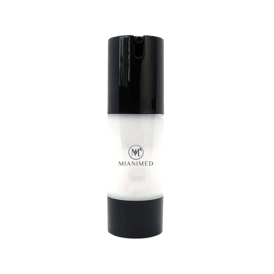 MIANIMED premium skincare product in sleek black and white bottle for luxurious skin care routine