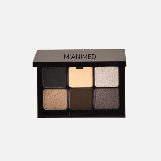 MIANIMED premium skincare eyeshadow palette with six neutral shades for versatile makeup looks