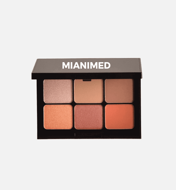 MIANIMED premium skincare palette with six assorted shades for a flawless look